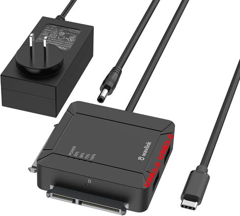 WAVLINK USB 3.0 to Dual Bay SATA Adapter, External 2.5" 3.5'' SATA Hard Drive Connector with 2 USB3.0 Ports and Offline Cloning Function for Files Transfer&Backup(2x18TB&UASP Supported) in Saudi Arabia