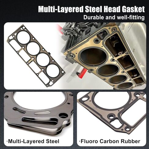 RULLINE Cylinder Head Gasket Set with Head Bolts ES72173 Compatible with Chevy Silverado Tahoe GMC Yukon Envoy Buick Cadillac 4.8L 5.3L 2002-2011 in Saudi Arabia