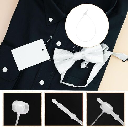 MECCANIXITY 5000pcs Plastic Tag Ties Fastener 3 Inch Security Loop Tie Round Hang Tags Snap Lock for Clothing Price Tag Shoes Snap Lock Luggage Label, Clear in Saudi Arabia