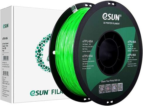 eSUN 1.75mm TPU 95A Flexible 3D Printer Filament 1KG Spool (2.2lbs), Black in Saudi Arabia
