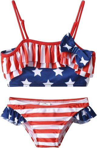 VIKITA Girls Bikini Set Two Pieces Swimsuits Toddler Bathing Suit Colorful Sport Beach Swimwear for 3-10 Years in Saudi Arabia