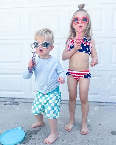 VIKITA Girls Bikini Set Two Pieces Swimsuits Toddler Bathing Suit Colorful Sport Beach Swimwear for 3-10 Years in Saudi Arabia