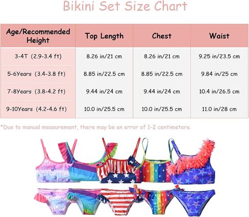 VIKITA Girls Bikini Set Two Pieces Swimsuits Toddler Bathing Suit Colorful Sport Beach Swimwear for 3-10 Years in Saudi Arabia