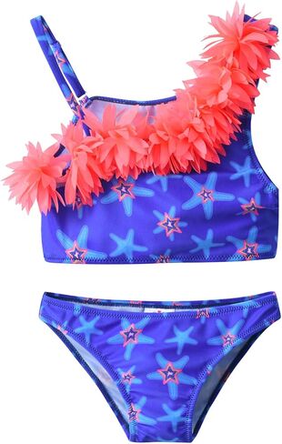VIKITA Girls Bikini Set Two Pieces Swimsuits Toddler Bathing Suit Colorful Sport Beach Swimwear for 3-10 Years in Saudi Arabia