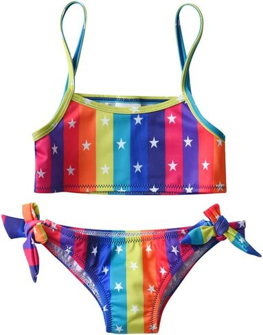 VIKITA Girls Bikini Set Two Pieces Swimsuits Toddler Bathing Suit Colorful Sport Beach Swimwear for 3-10 Years in Saudi Arabia