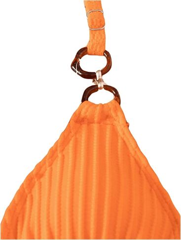 OYOANGLE Girl's Bikini Sets 2 Piece Textured Ring Linked Halter Swimsuit Tie Side Bathing Suit in Saudi Arabia