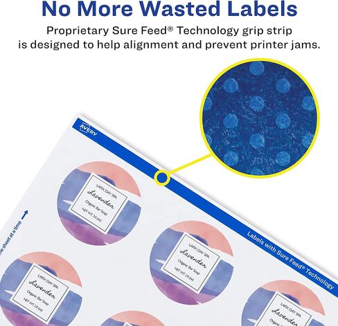 Avery Matte White Round Labels with Sure Feed, 1.25" Diameter, 1,500 Matte White Printable Labels in Saudi Arabia