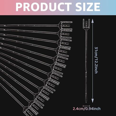 MUXHEL 200 Pcs 12.2" Floral Card Holder Picks, Transparent Fork Shape Flower Card Holder Stick, Plastic Floral Pick Holder for Floral Arrangement, Place Cards, Food Labels, Gift Cards in Saudi Arabia
