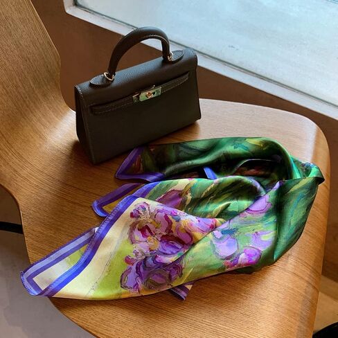 Silk Scarf for Women - 100% Mulberry Silk Neck Scarf - Satin Head Scarf Hair Bandana with Gift Packed in Saudi Arabia
