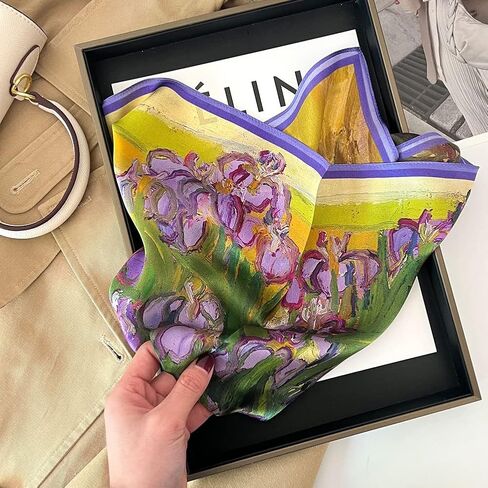 Silk Scarf for Women - 100% Mulberry Silk Neck Scarf - Satin Head Scarf Hair Bandana with Gift Packed in Saudi Arabia