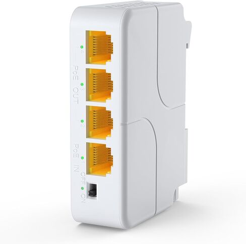4-Port PoE Extender Gigabit with 1 PoE in 3 PoE Out, 4 Channel PoE Repeater Support IEEE802.3af/at with 1000Mbps, Extend 100m(328ft), Power Over Ethernet Repeater, VLAN, Wall and Din-Rail Mount in Saudi Arabia