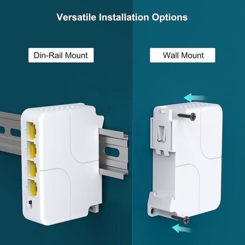 4-Port PoE Extender Gigabit with 1 PoE in 3 PoE Out, 4 Channel PoE Repeater Support IEEE802.3af/at with 1000Mbps, Extend 100m(328ft), Power Over Ethernet Repeater, VLAN, Wall and Din-Rail Mount in Saudi Arabia