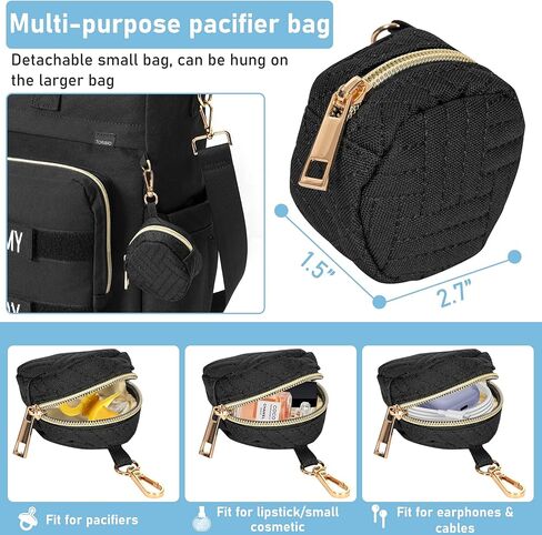 حقيبة حفاضات توريبيو، حقيبة كتف كبيرة للأم مع حجرة كمبيوتر محمول مقاس 15 بوصة وحقيبة سفر لحفاضات الأطفال للأم والأب in Kuwait