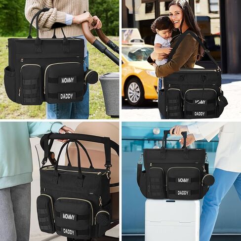 حقيبة حفاضات توريبيو، حقيبة كتف كبيرة للأم مع حجرة كمبيوتر محمول مقاس 15 بوصة وحقيبة سفر لحفاضات الأطفال للأم والأب in Kuwait