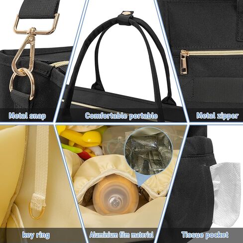 حقيبة حفاضات توريبيو، حقيبة كتف كبيرة للأم مع حجرة كمبيوتر محمول مقاس 15 بوصة وحقيبة سفر لحفاضات الأطفال للأم والأب in Kuwait