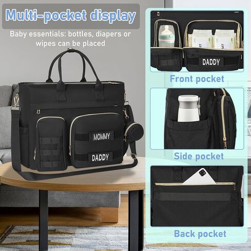 حقيبة حفاضات توريبيو، حقيبة كتف كبيرة للأم مع حجرة كمبيوتر محمول مقاس 15 بوصة وحقيبة سفر لحفاضات الأطفال للأم والأب in Kuwait