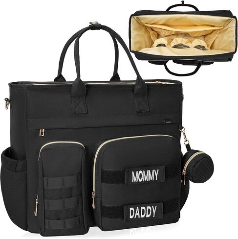 حقيبة حفاضات توريبيو، حقيبة كتف كبيرة للأم مع حجرة كمبيوتر محمول مقاس 15 بوصة وحقيبة سفر لحفاضات الأطفال للأم والأب in Kuwait