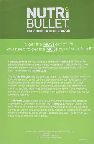 دليل مستخدم NUTRIBULLET وكتاب الوصفات + أخصائي تغذية الجيب in Kuwait