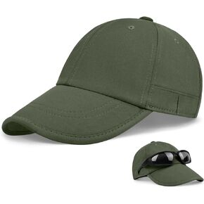 Classic Unstructured Baseball Cap Foldable Soft-Brim Adjustable Vintage Plain Dad Hat for Men Women Hiking Fishing Golf in Kuwait