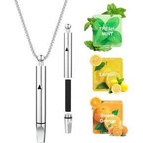 Breathe Free Breathing Necklace with Adjustable Resistance, Quit Smoking Inhaler with 9 Replacement Pods, Stop Smoking Necklace for Anxiety Relief, Relaxation, Focus, Mindful Breathing in Saudi Arabia