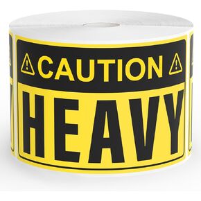 500 Pcs Caution Heavy Stickers 5" × 3" Packing Warning Labels for Shipping Moving Boxes Waterproof Self Adhesive Caution Stickers for Warehouse Business Handling Delivery Logistics Safety in Saudi Arabia