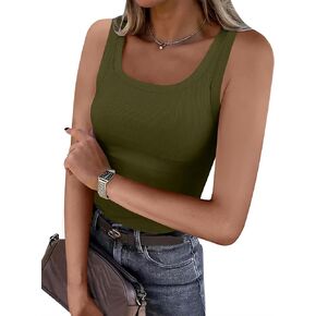 ANRABESS Womens Sleeveless Scoop Neck Tank Top Ribbed Fitted Summer Basic Slim Cute Tops 2025 in Saudi Arabia