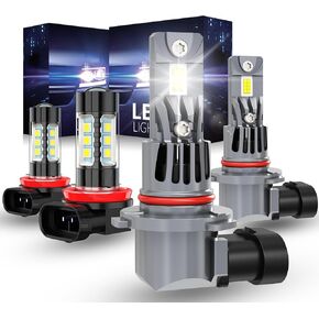 مصابيح كهربائية متوافقة مع دودج تشالنجر 2015-2023، شعاع عالي منخفض، مصابيح الضباب، 6500 كلفن أبيض بارد، التوصيل والتشغيل، 5000 لومن، 4 قطع in Kuwait