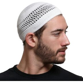 SnugZero Unisex Cotton Lattice-Knit Skull Cap Beanie Kufi for Everyday Wear in Kuwait