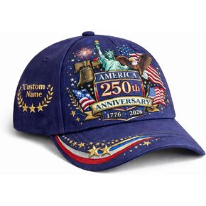 LOVELYPOD Custom 250 Years of Freedom Hat, USA 250th Anniversary Cap, Patriotic Hats for Men, Year Anniversary Hat in Kuwait