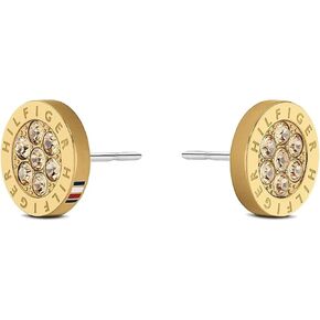 Tommy Hilfiger Women's Jewelry 2780566 Gold Plated Stud Earrings with Crystals, Color: Gold Plated in Kuwait