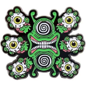 Creepy Green Eye Flower Enamel Pin - Gothic Horror & Surreal Art Brooch for Backpacks, Jackets, Hats, and Bags - Gift for Dark Art, Horror, and Weirdcore Fans in Kuwait