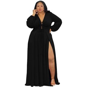 Women's European and American Sexy Slit Hollow Strap Oversized Dress for Women in Kuwait