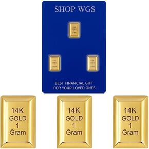 Set of 3-3 Gram - 1 Gram Each Gold Bar 10K & 14K Yellow Gold Bullion Gold Bars for Collectible & Value Storage Gifts for Him & Her in Kuwait