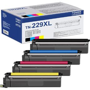 TN-229 TN229XL Toner Cartridges Replacement for Brother TN229 TN-229xl Toner Cartridges for TN-229BK/C/M/Y High Yield, TN2294PK -Black, Cyan, Magenta, Yellow Toner (MFC-L3720CDW) in Kuwait