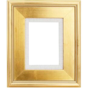 إطار ذهبي أنيق من Creative Mark Plein Aire مع بطانة من الكتان، إطارات صور مزخرفة مفتوحة الظهر مقاس 5x7، بدون زجاج أو دعم، خشب Gessoed، قالب عريض 2.75 بوصة in Kuwait