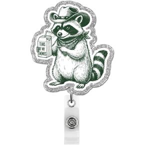 Funny Cowboy Raccoon Badge Reel Retractable, Tears of My Enemies Cute Badge Holder Name Tag ID Card Clip for RN CNA LPN Nursing Student in Kuwait