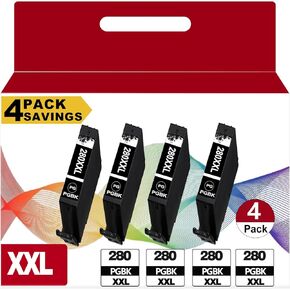 PGI-280 XXL PGBK Black Ink 4-Pack Replacement for Canon 280XXL 280XL 280XXL 281XL 281XXL, for TR7520 TR8500 TR8520 TR8620a TR8600 TR8622a TR8622 TS9521c TS9120 TS9520 and TS6220 TS6320 TS702a Printers in Kuwait