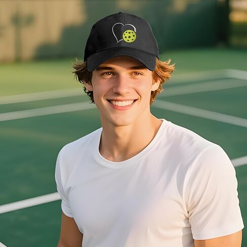 Embroidered Pickleball Hats for Men Women, Adjustable Heart Pickleball Baseball Caps Gifts for Fans in Saudi Arabia