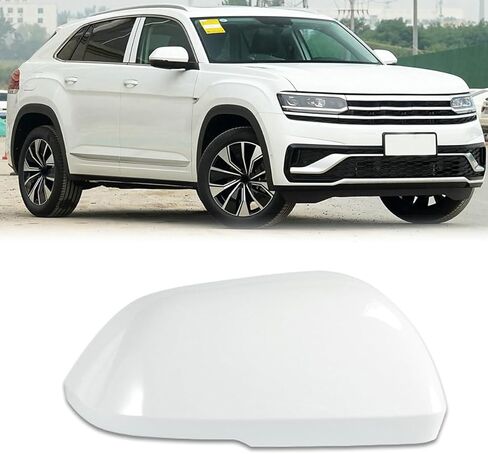 White Right Side Door Wing Mirror Cover Rearview Mirror Shell Housing Cover Clip-On For VW Atlas 2018 2019 2020 2021 2022 2023 2024 in Saudi Arabia