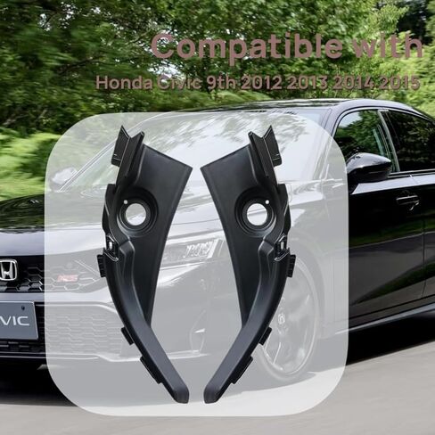 Front Windshield Wiper Cowl Corner Trim Panel Left & Right Side Compatible with 2012–2015 Honda Civic 9th Replaces 74220-TR0-A00 74210-TR0-A00 Windshield Wiper Motor Side Cover in Kuwait