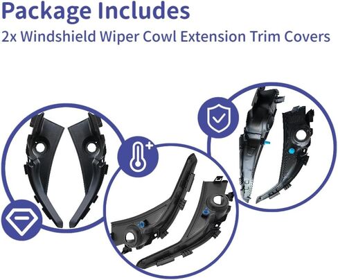 Front Windshield Wiper Cowl Corner Trim Panel Left & Right Side Compatible with 2012–2015 Honda Civic 9th Replaces 74220-TR0-A00 74210-TR0-A00 Windshield Wiper Motor Side Cover in Kuwait