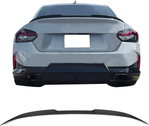 IKON MOTORSPORTS, Dry Carbon Fiber Trunk Spoiler Compatible with 2022-2025 BMW G42 G87 2 Series 220i 230i M240i xDrive M2 Coupe, Gloss Black VS Style Rear Spoiler Tail Wing in Saudi Arabia
