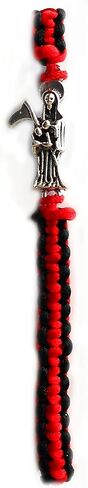 أساور حمراء/سوداء من سلسلة Saint Death Grim Reaper/Pulsera de Hilo Rojo y Negro Santa Muerte مجموعة من 3 in Saudi Arabia