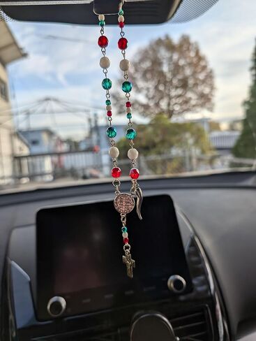 8mm & 4mm Czech Bead Italian Auto Rosary with Stainless Steel Italian Horn (Cornicello) Charm in Saudi Arabia