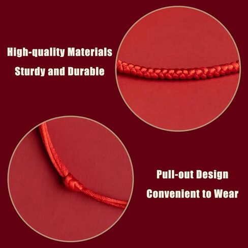2Pcs Peace Knot Red String Bracelets: Adjustable Wrist & Ankle Braided Rope, Unisex Good Luck Charm for Couples, for Men, for Women, Family & Friends, Talisman for Harmony & Protection in Saudi Arabia
