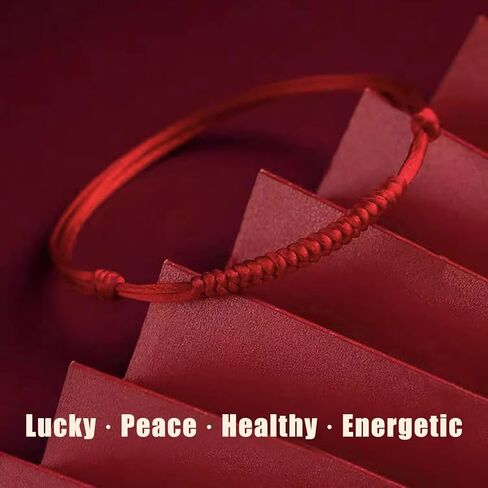 2Pcs Peace Knot Red String Bracelets: Adjustable Wrist & Ankle Braided Rope, Unisex Good Luck Charm for Couples, for Men, for Women, Family & Friends, Talisman for Harmony & Protection in Saudi Arabia