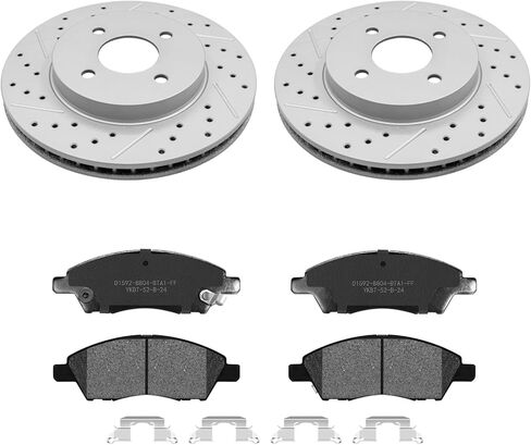 10.2inch(260mm) Front Brake Disc Rotors & Ceramic Brake Pads Kit Fit for Nissan Versa 2012 2013 2014 2015 2016 2017 2018 2019, Versa Note 2014 2015 2016 2017 2018 2019, Micra 2015 2016 2017 in Kuwait