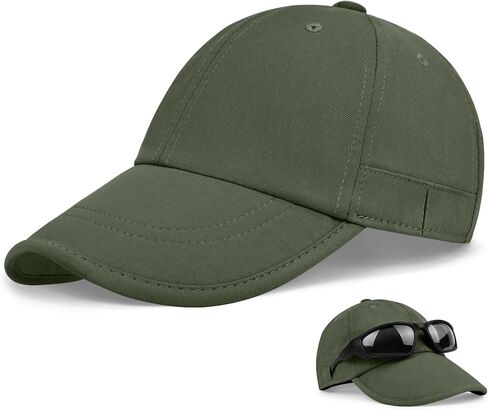 Classic Unstructured Baseball Cap Foldable Soft-Brim Adjustable Vintage Plain Dad Hat for Men Women Hiking Fishing Golf in Kuwait