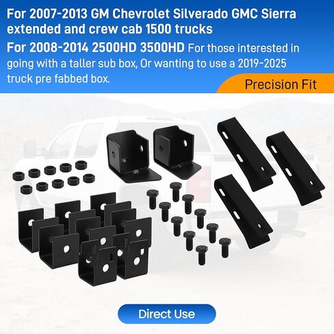 لـ 2007-2013 Chevy Silverado GMC Sierra Crew كابينة ممتدة 2.5 بوصة طقم رفع المقعد الخلفي متوافق مع شاحنات 2008-2014 2500HD 3500HD لمزيد من مساحة التخزين ونظام الصوت in Kuwait