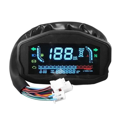 Tbest LCD Motorcycle Instrument Cluster Digital Display High Precision Speedometer Tachometer Water Temperature Oil Level Meter for Most Motorcycles Plastic in Saudi Arabia